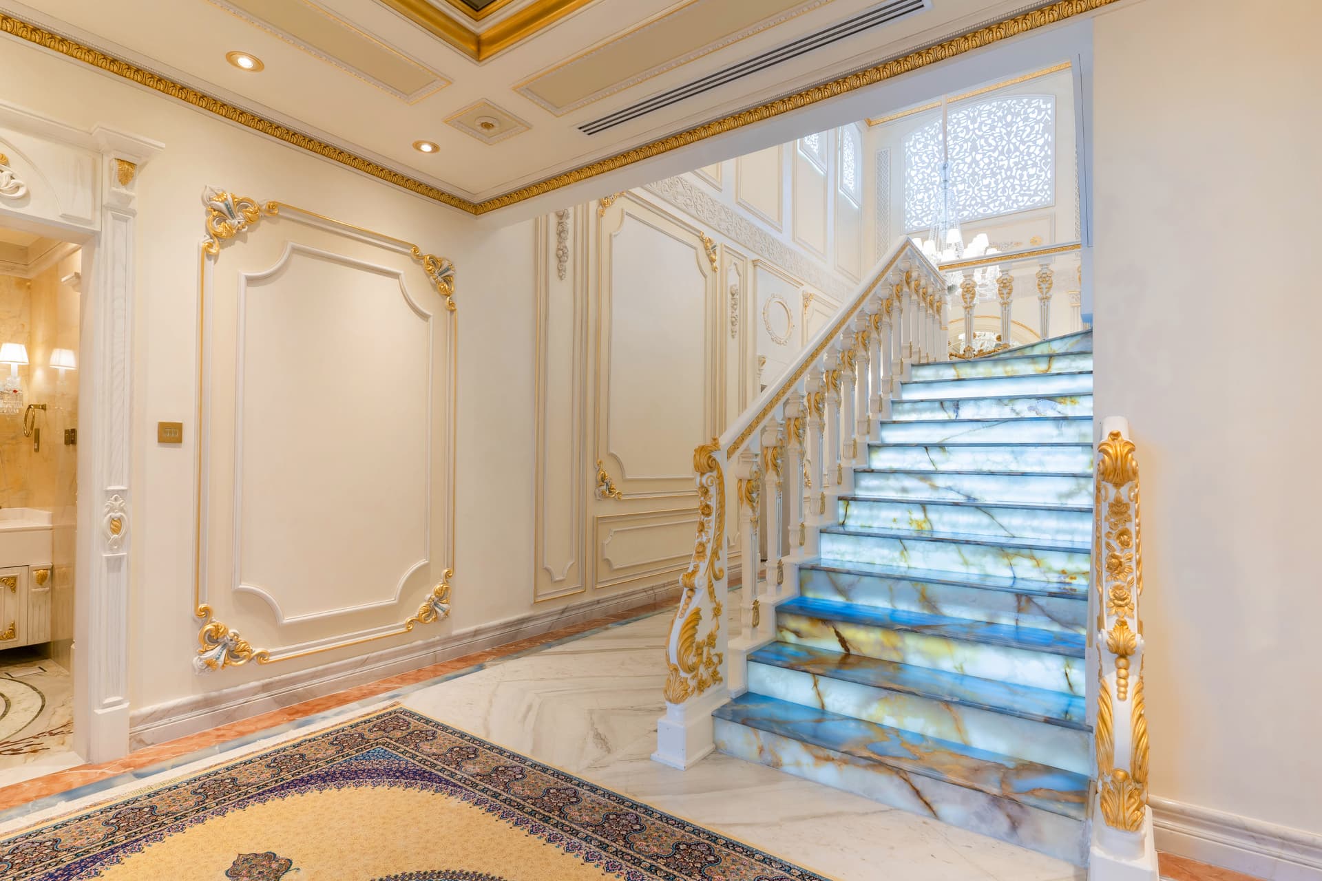 Ornate bathroom ceiling