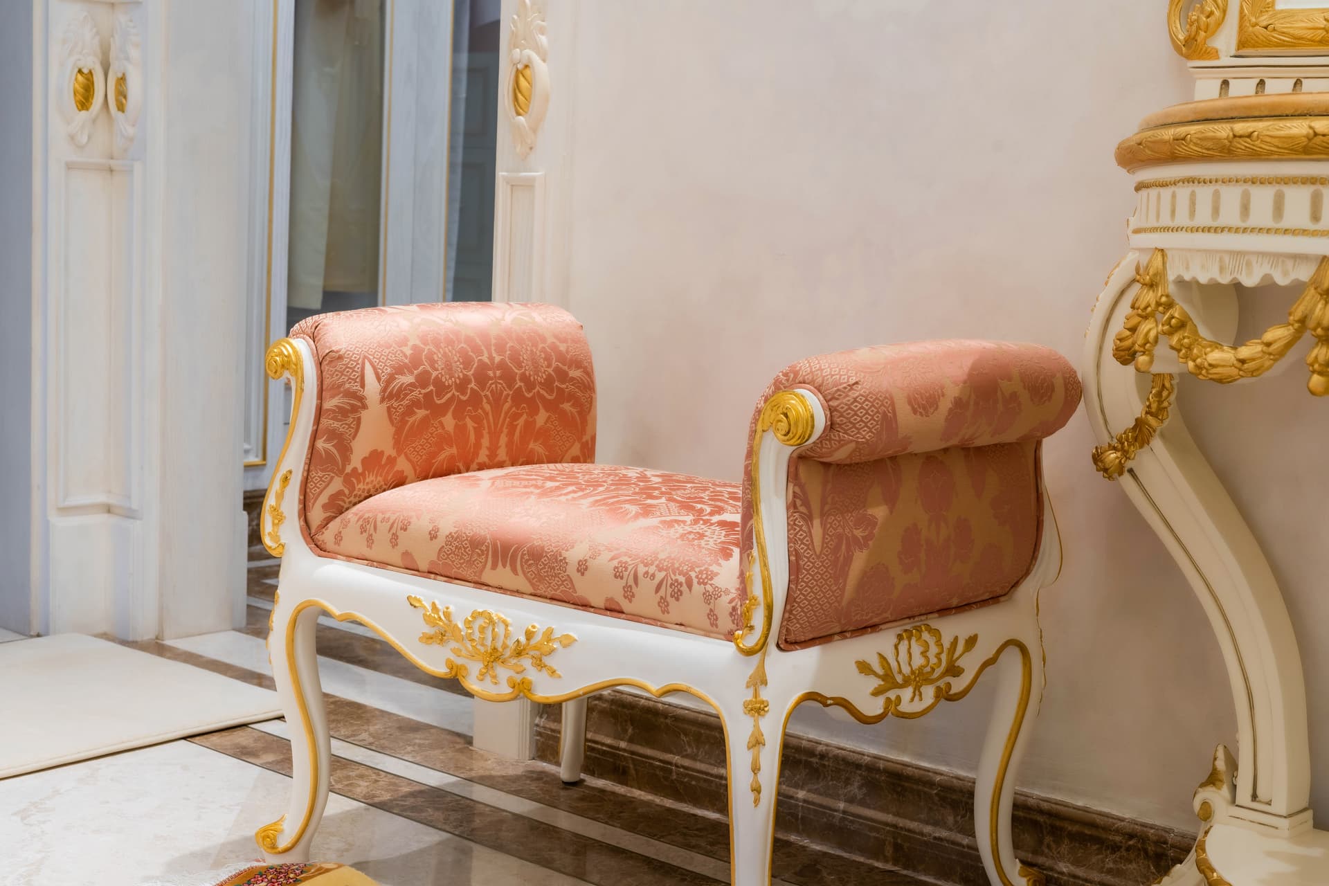 Ornate upholstery fabric