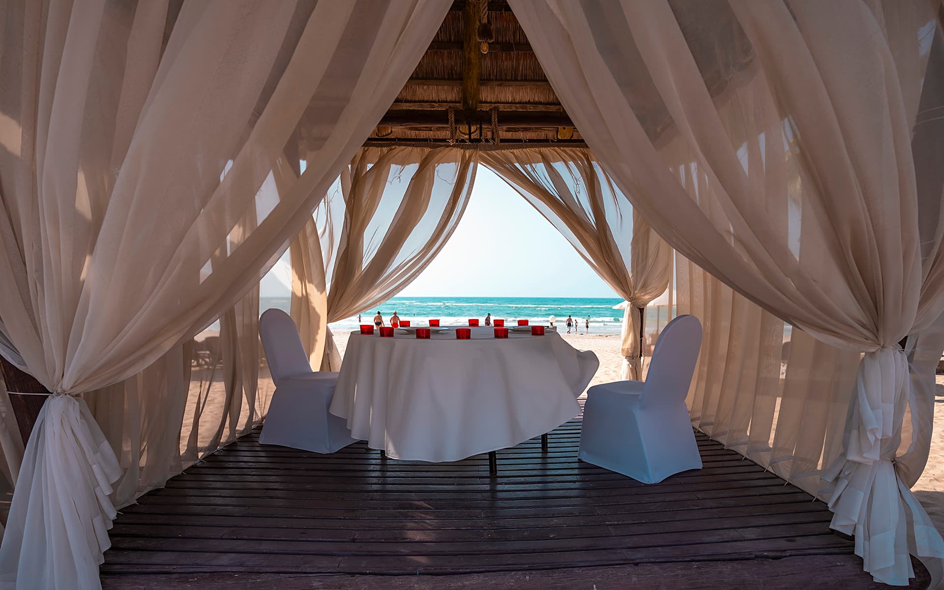 Beach wedding pavilion