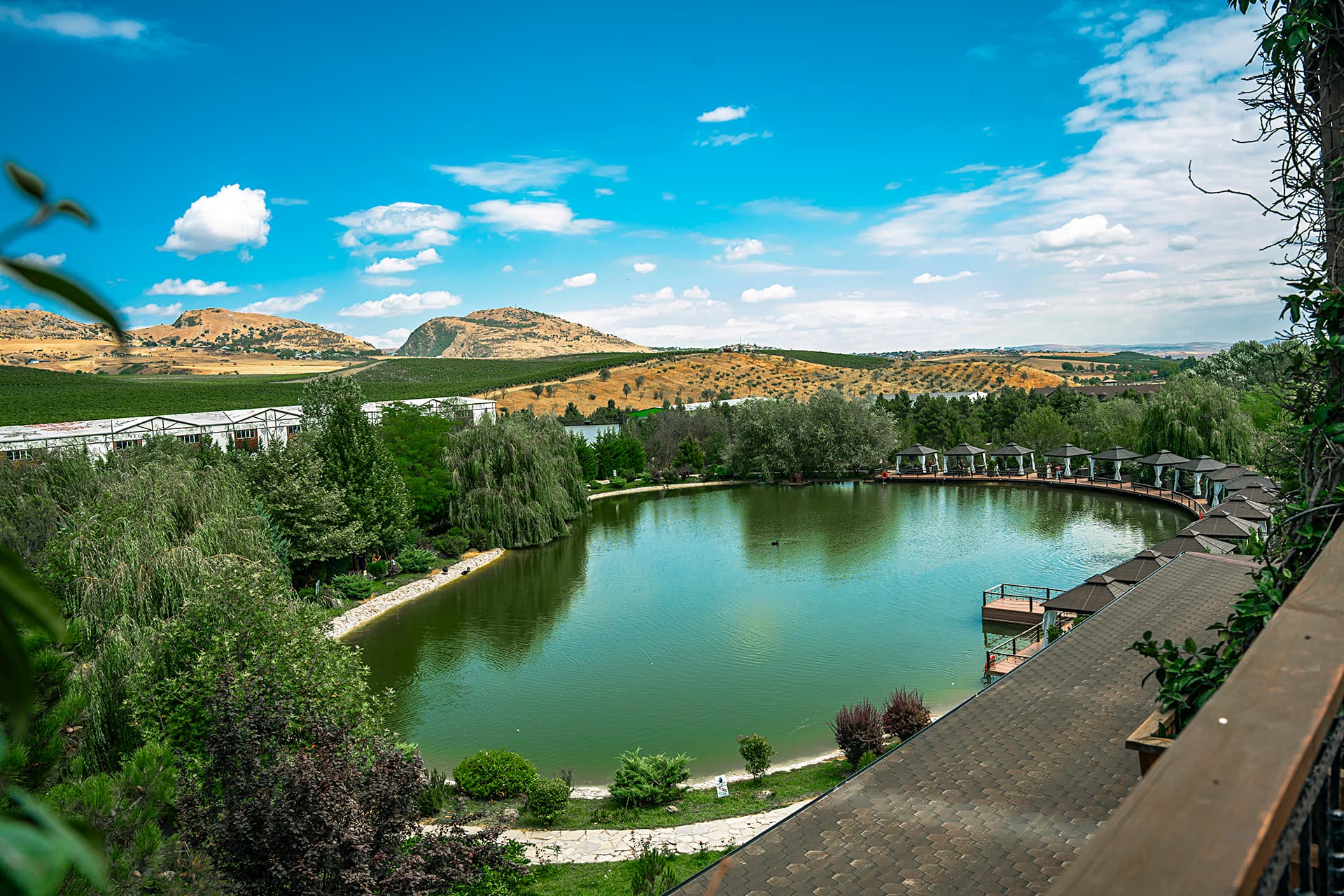 Lake resort panoramic view