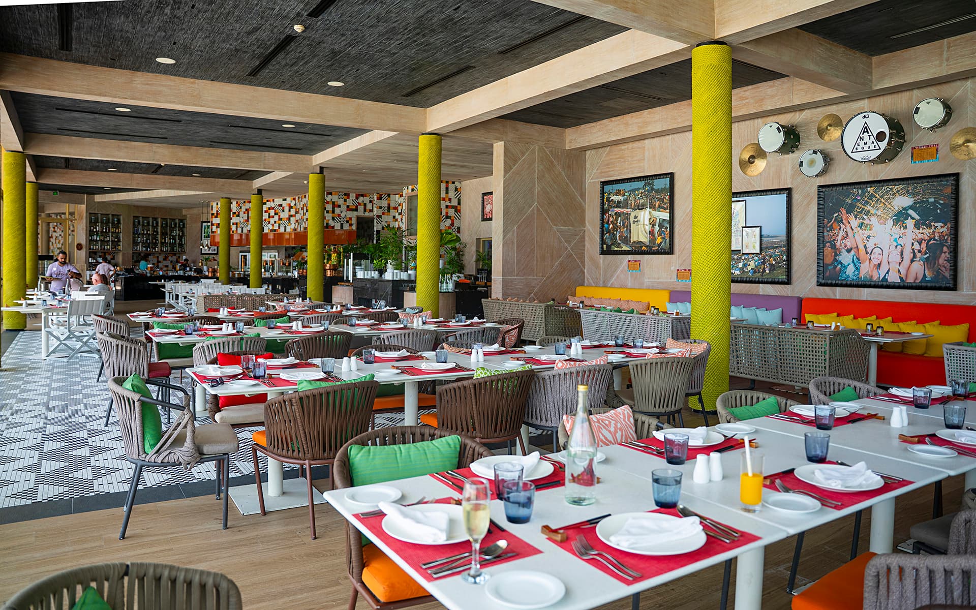 Colorful restaurant interior