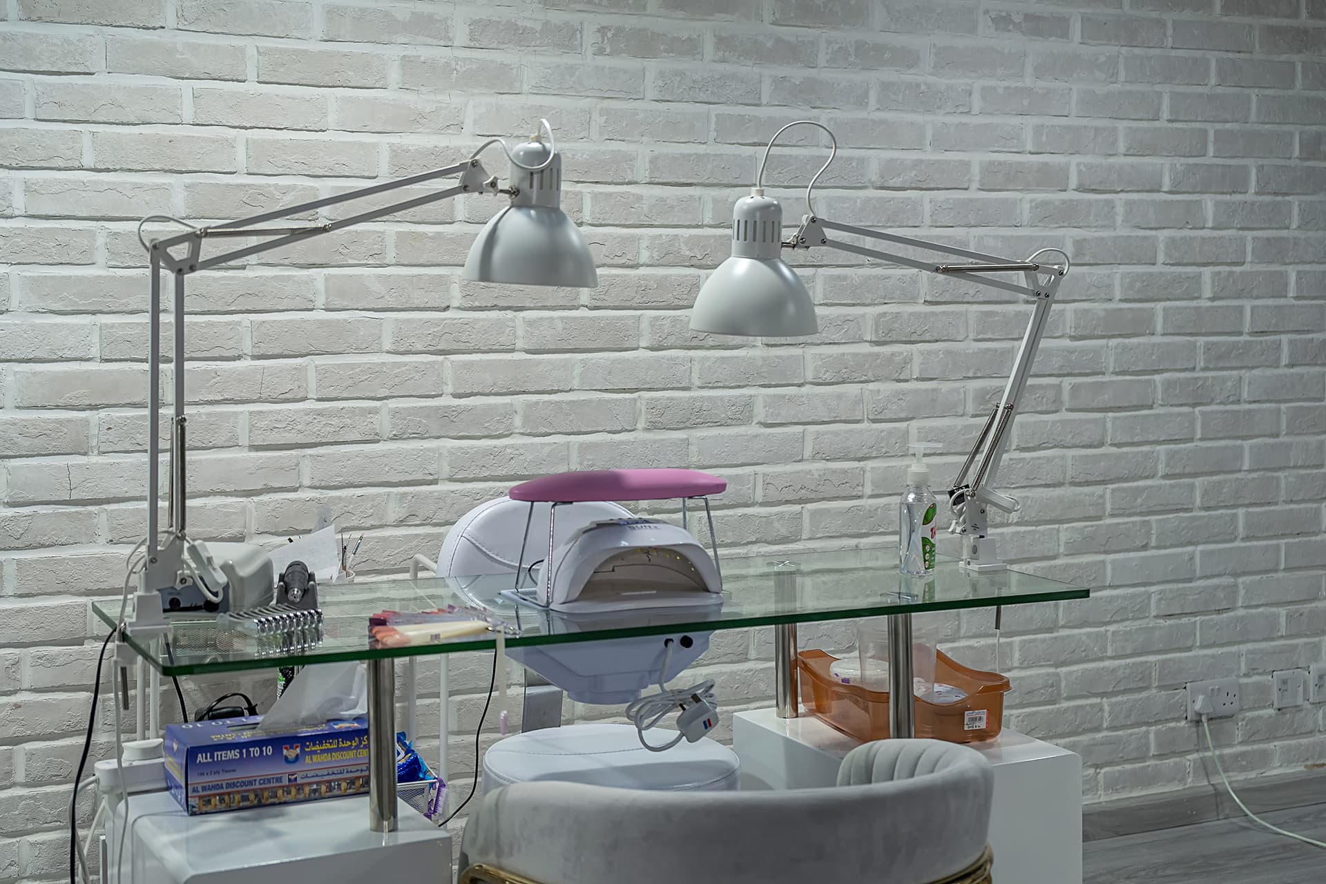 Nail salon workspace